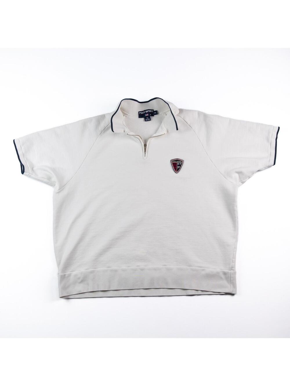 Vintage 90's Polo Sport Ralph Lauren 1/4 Zip S/S Sweatshirt Polo Mens XXL White
